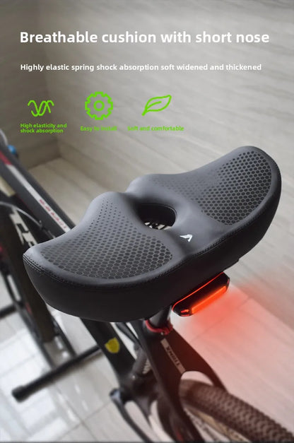 Noseless Bike Seat Cushion for Men Women Extra Padding Comfort Wide Bicycle Seat Oversized Comfortable Saddle for Peloton Bikes
