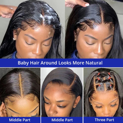 Vietnamese Raw 13X4 Lace Front Wigs For Black Women Remy 30 40 Inch Pre Plucked Bone Straight Human Hair Wigs 13X6 Hd Lace Frontal Wigs