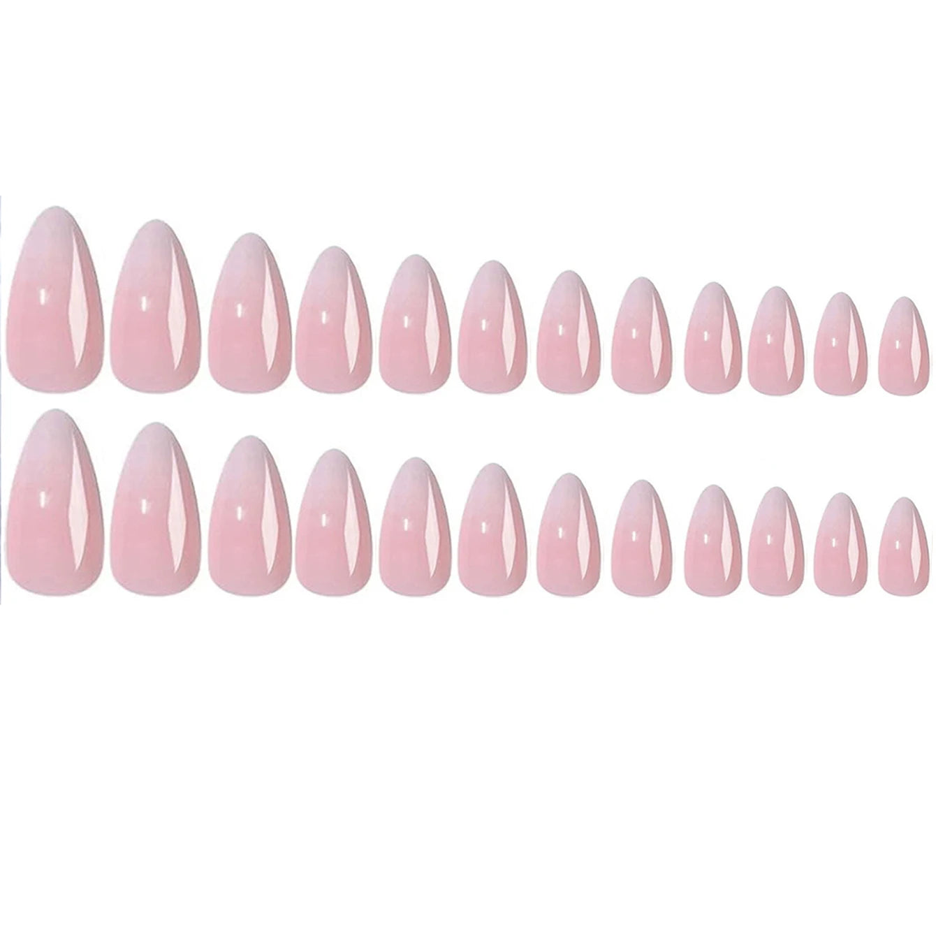 ARTAUG 24PCS Short Press On Nails Square Pink Fingertip White French Trim Press On Nails Full Cover Fake Nails Set Nail