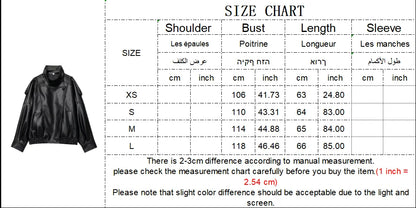 TFMLN Chic Black Faux Leather Jackets Women Long Sleeve Buttons Elastic Oversized Coats Fashion 2025 Autumn Winter Streetwear