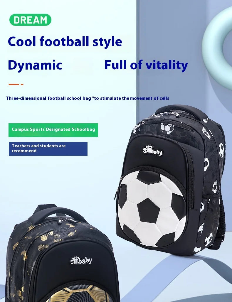 Football School Bags for Boys Shoulder Backpack Bagutte Children Spinal Protection Light Big Capacity Waterproof Backpack Kids