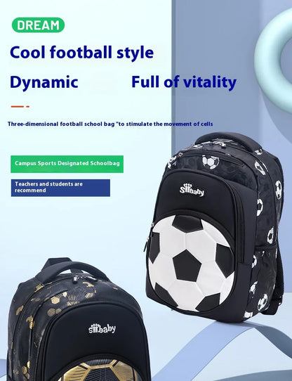 Football School Bags for Boys Shoulder Backpack Bagutte Children Spinal Protection Light Big Capacity Waterproof Backpack Kids