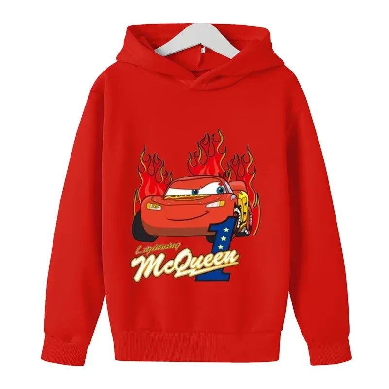 Children's Di's New Cool Trendy Sni Autumn Winter Racing Lightning McQueen Boys Girls Hoodies Autumn Winter Warm Soft Clothing