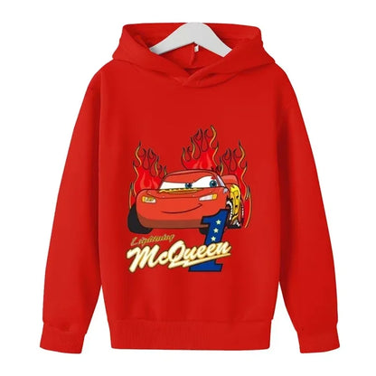 Children's Di's New Cool Trendy Sni Autumn Winter Racing Lightning McQueen Boys Girls Hoodies Autumn Winter Warm Soft Clothing