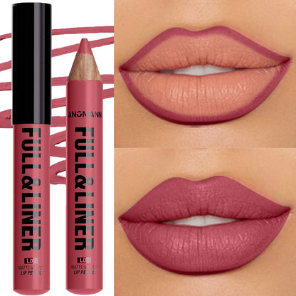 Waterproof Matte Lipliner Pencil Brown Contour Tint Lipstick Pen Long Lasting 12 Color Wooden Lip Liner Pencil Full-lip Makeup