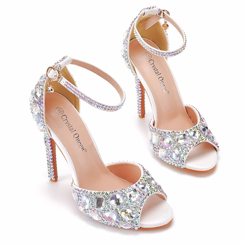 New 11cm Fish Mouth High Heel Sandals with Shallow Mouth and Large Heel Sandals Platform Strap