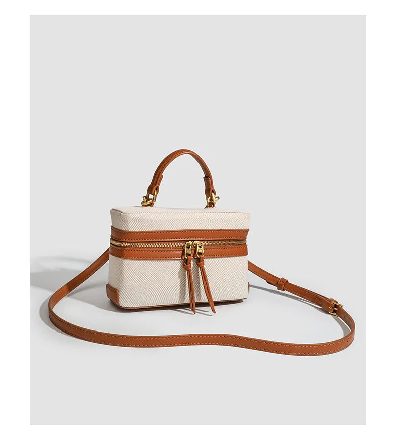 Fashion Box Women Handbags Designer Thick Canvas Shoulder Crossbody Bags Casual Spring And Summer Small Purses 2024 Bolso Mujer