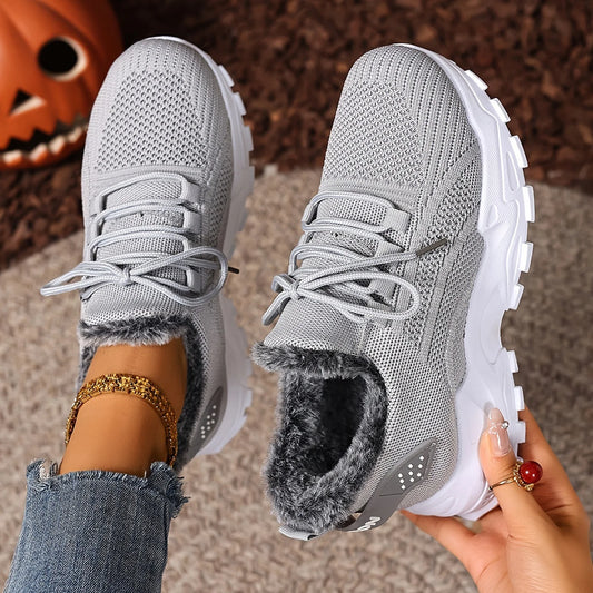 Sneakers Women's Winter Warm Sports Shoes Non Slip Soles Suitable for Cold Weather Outdoor Walking Sports Shoes Ladies Sneakers