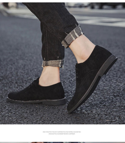 Luxury Men Derby Shoes High Quality Suede Leather Shoes for Men Business Casual Shoes Lace-Up Men Party Wedding Shoes Large Size