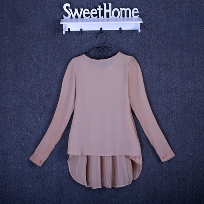 Women blouse long-sleeved V-neck elegant ladies chiffon shirt top fashion office work shirt Plus Size Blusas 5XL