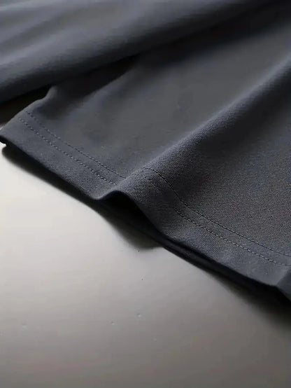 100% cotton men's casual loose T-shirt breathable and fashionable letter pattern printed short sleeved round neck top