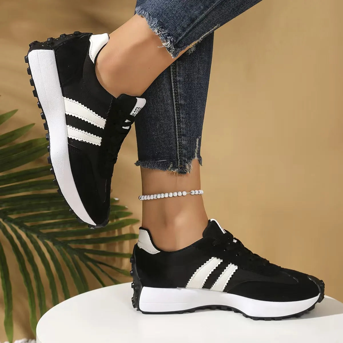 2026 Spring Retro Platform Women's Sneakers Summer Casual Patchwork Leather Sneakers Women's Outdoor Casual Comfort Shoes