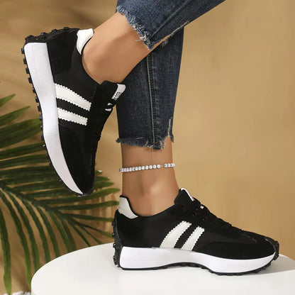 2026 Spring Retro Platform Women's Sneakers Summer Casual Patchwork Leather Sneakers Women's Outdoor Casual Comfort Shoes