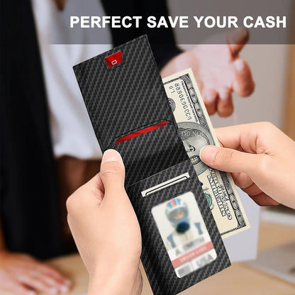 Luxury Brand Mens Wallets Money Bag RFID Bank Credit Card Holder Case Purse Carbon Fiber Leather Bifold Wallets for Men Carteras