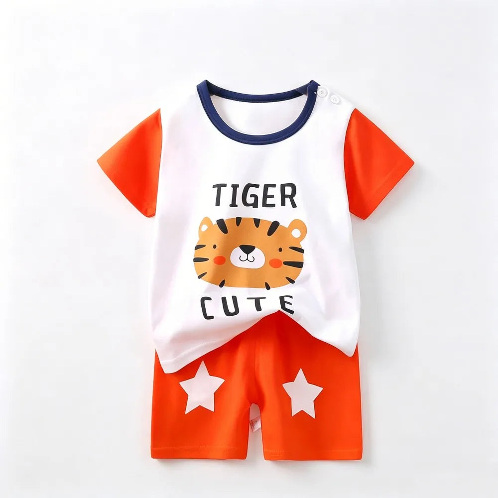 Kids Clothes Set Baby Boy/Girl T-Shirt + Shorts Summer Clothing Cotton Cartoon Casual Boys Tracksuit Children Baby Clothes Set
