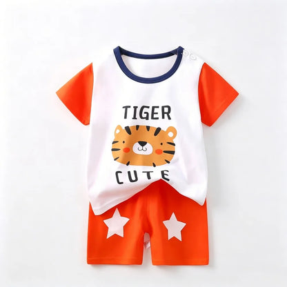 Kids Clothes Set Baby Boy/Girl T-Shirt + Shorts Summer Clothing Cotton Cartoon Casual Boys Tracksuit Children Baby Clothes Set