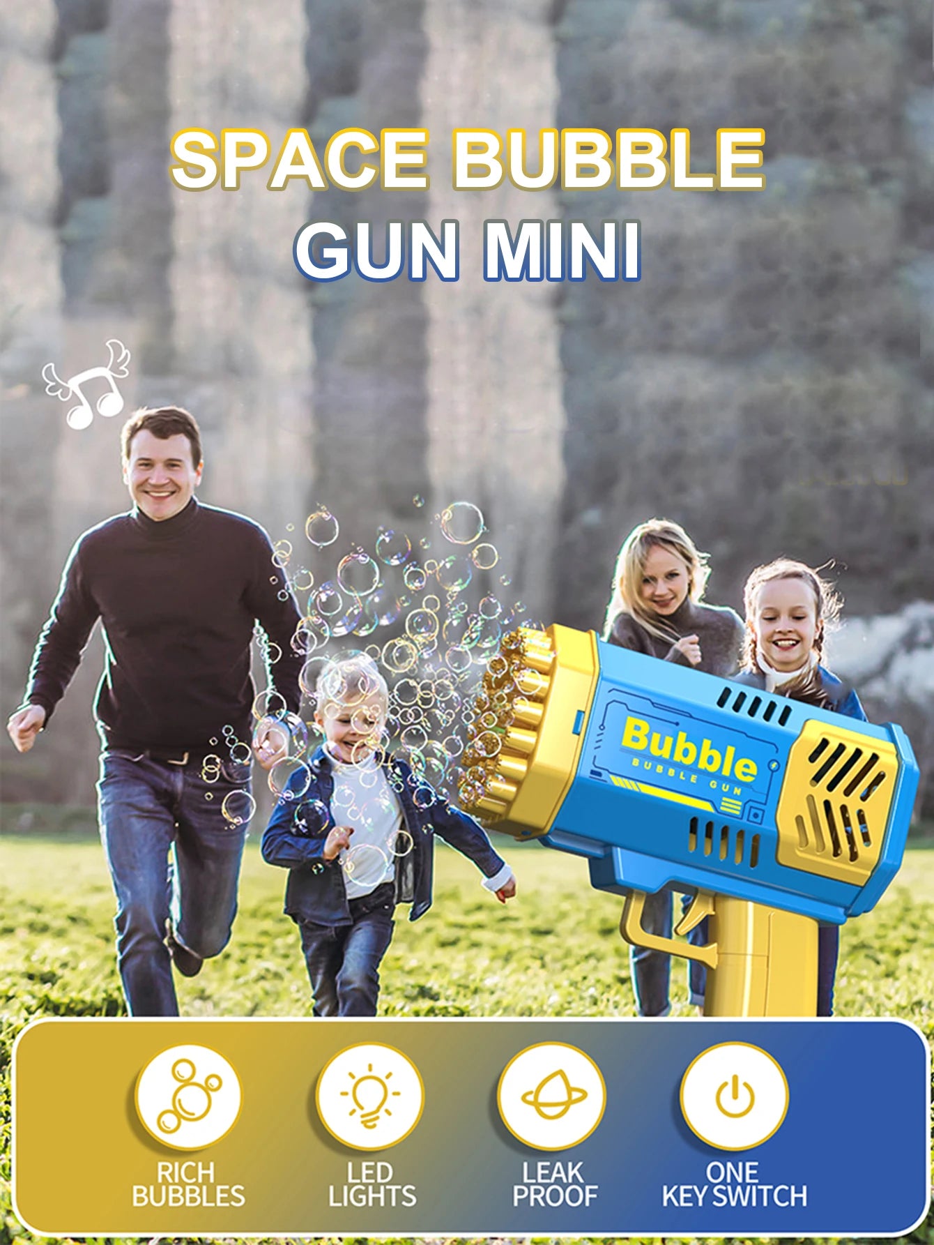 40 Hole CHILDREN'S Outdoor Toy Bubble Gun Electric Toy Blowing Bubbles (Without Bubble Water)