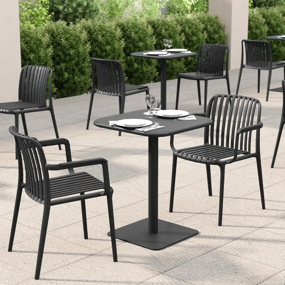Heavy-Duty Steel Bistro Table, Commercial Grade, Suitable for Indoor or Outdoor Use, 300 lbs Capacity, 24 Diameter x 30 Height,