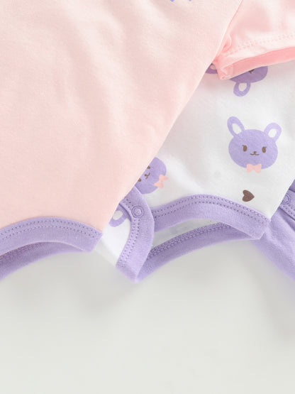 3PCS Infant Baby Cute Graphic One-piece Clothes For Boys And Girls, Newborn Pure Cotton Summer Romper newborn clothes