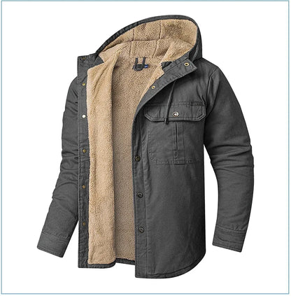 Thermal Thick Coat Parka USA SIZE Winter New Oversize Parkas Warm Korean Style Thick Men's Hooded Thick Fleece Winter Jacket