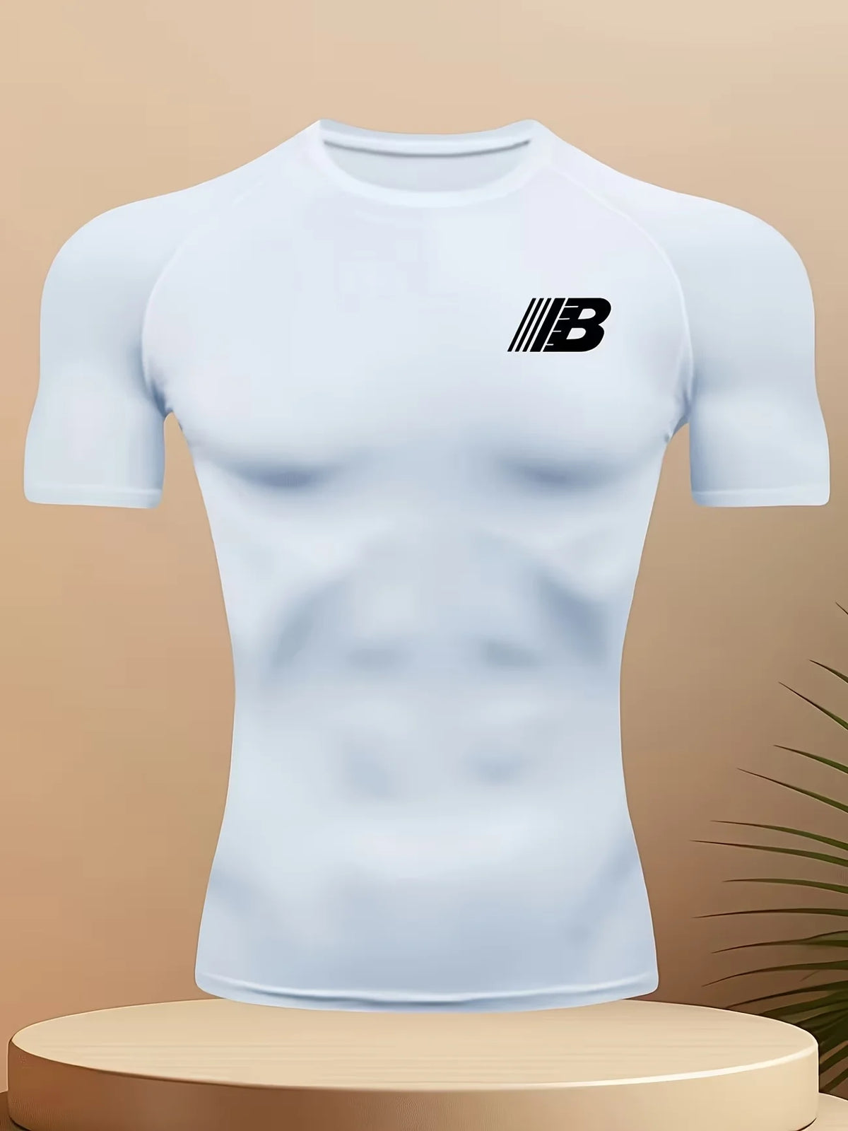 Men's compression running T-shirt fitness tight short sleeved T-shirt training jogging shirt gym sportswear quick drying