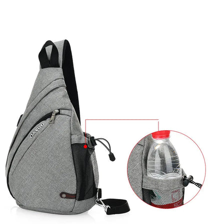New Men One Shoulder Backpack Women Sling Bag Crossbody USB Boys Cycling Sports Travel Versatile Fashion Bag Student School 2023
