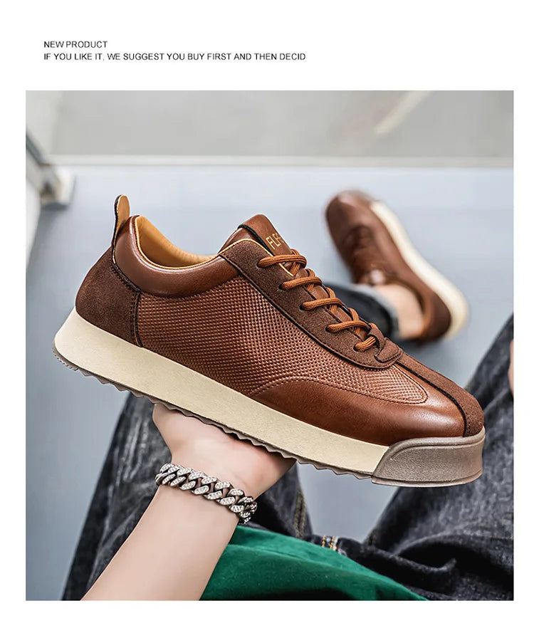 Mens Unique Skate Shoes Platform Comfort Black Casual Sneakers All-Match Thick Sole Design for Urban Street Style Versatile Wear