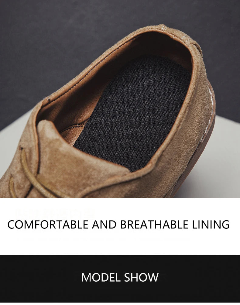 Luxury Men Derby Shoes High Quality Suede Leather Shoes for Men Business Casual Shoes Lace-Up Men Party Wedding Shoes Large Size