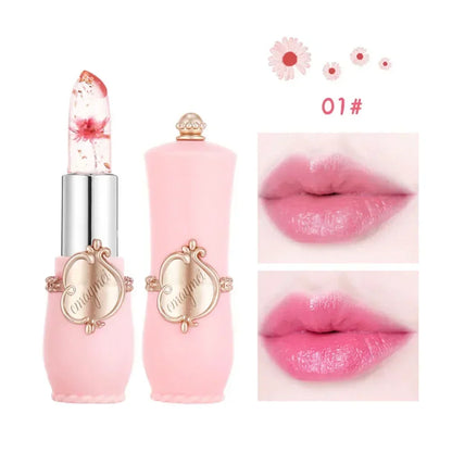 Dried Flower Jelly Lip Balm Lipstick Transparent Waterproof Crystal Lip Oil Hydrating Lip Gloss Plumper Clear Lip Plumper Makeup