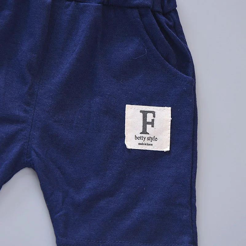 Summer New Cute Boy Suit Children's Printed Short-Sleeved Printed Shirt + shorts Suit Children's Cotton Cute Baby Clothes