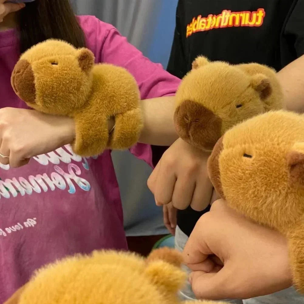 Capybara Fox Plush Wristband, Soft Animal Doll Toy, Cute Christmas Gift for Kids