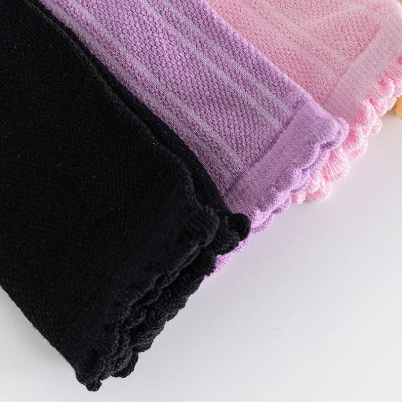 Children's Girl Knee High Long Socks 3-12Years White Color Princess Mesh Breathable School Spring Summer Fashion Kids Stockings