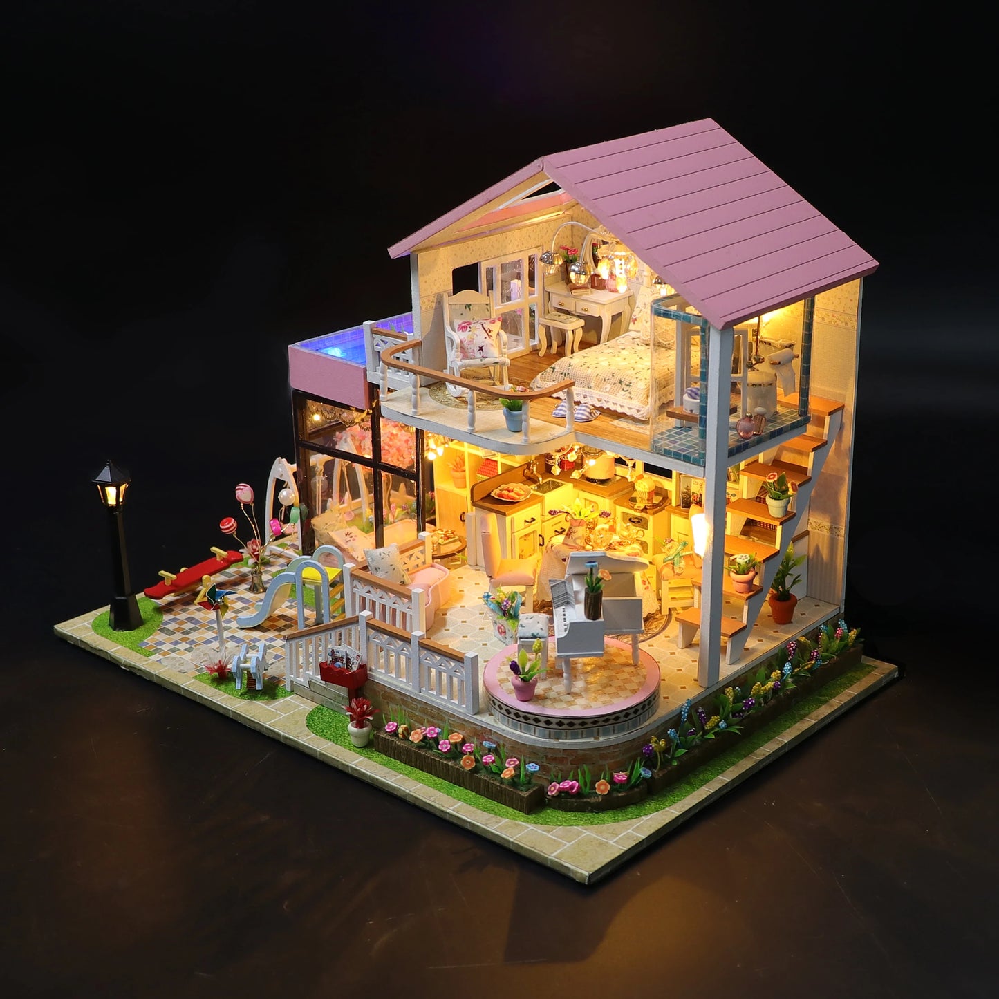 Wooden Miniature Doll House Kit 3D Puzzle Assembly Building Model Toy Home Bedroom Decoration With Furniture Adult New Year Gift