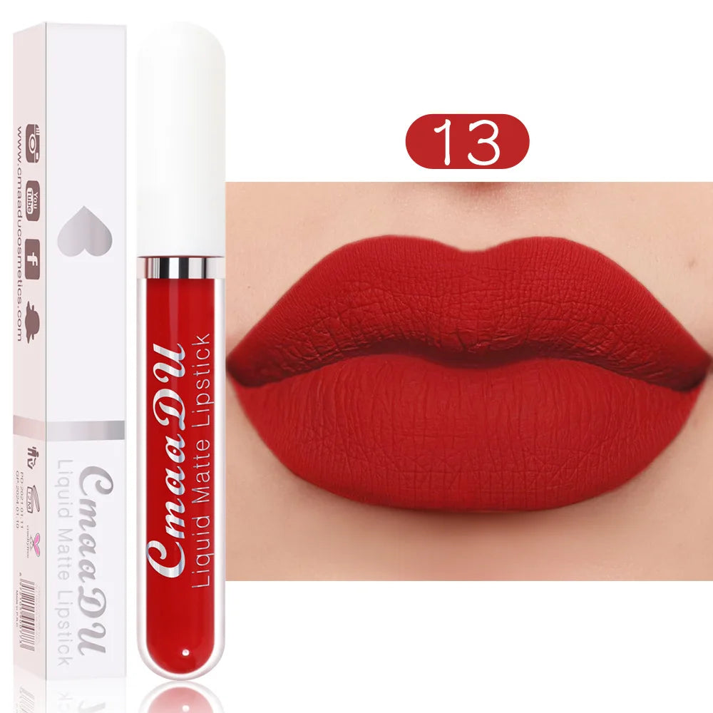 1/3pcs Matte Lipstick Set Liquid Waterproof Velvet Sexy Red Lip Gloss Kit Makeup Lasting Non-stick Cup Lip Tint Beauty Cosmetics