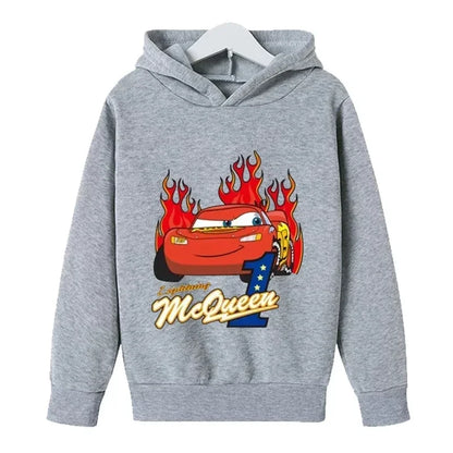 Children's Di's New Cool Trendy Sni Autumn Winter Racing Lightning McQueen Boys Girls Hoodies Autumn Winter Warm Soft Clothing