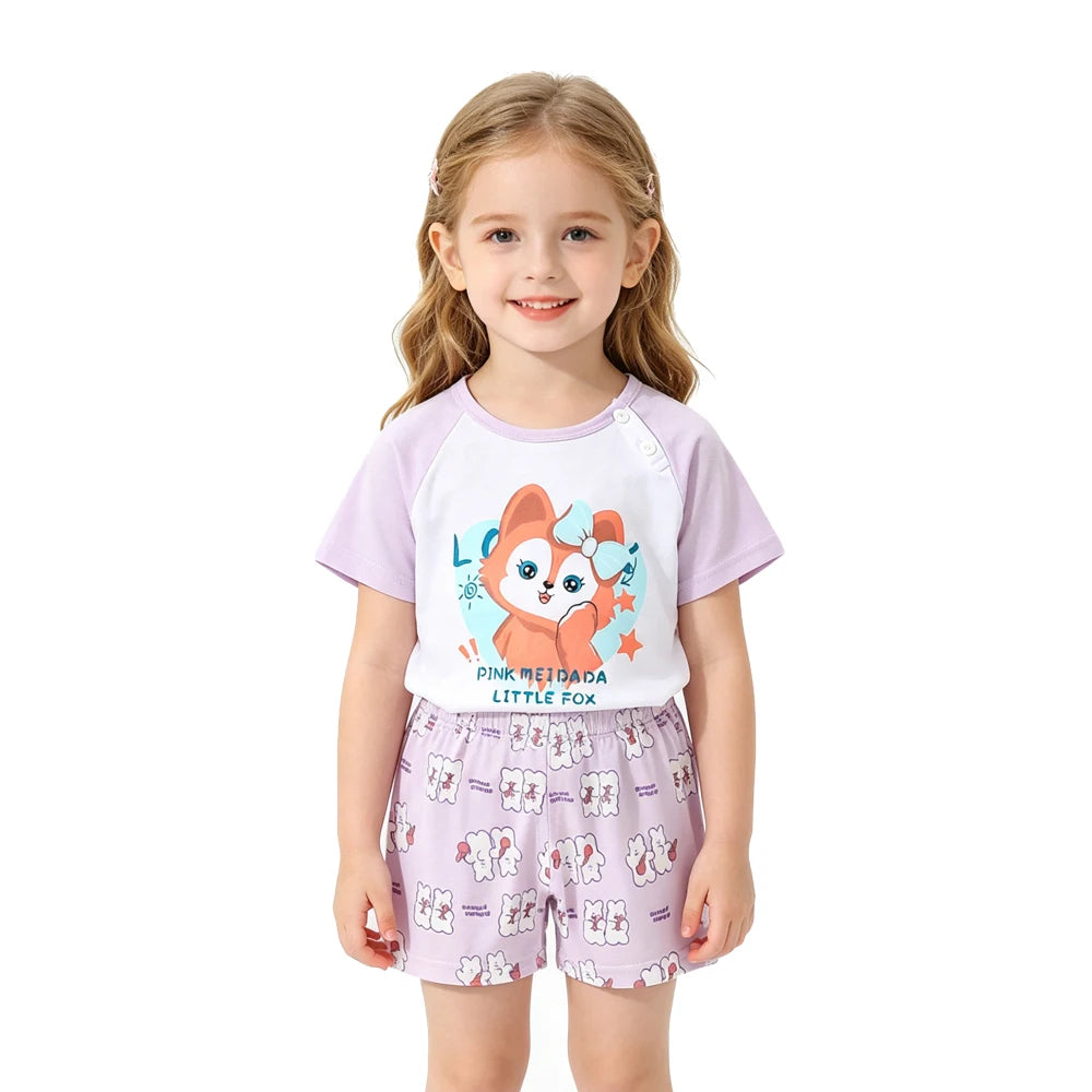 Kids Clothes Set Baby Boy/Girl T-Shirt + Shorts Summer Clothing Cotton Cartoon Casual Boys Tracksuit Children Baby Clothes Set