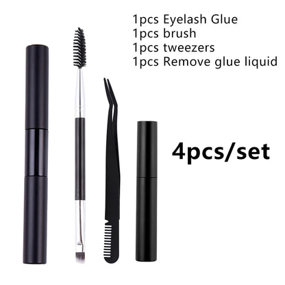 2-in-1 Adhesive and Sealing Eyelash Glue Suitable for DIY Group Eyelashes Eyelash Glue Remover Eyelash Curler Brush Kit Makeup