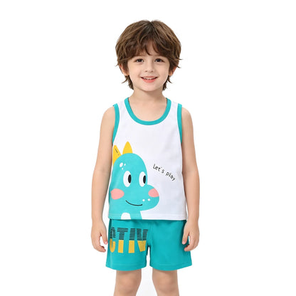 Fashion Kids Clothes Boys Girls Sets Top Shorts 2PCS 100% Cotton Soft Summer Children Baby Cloths T-shirt Shorts Toddler Suit