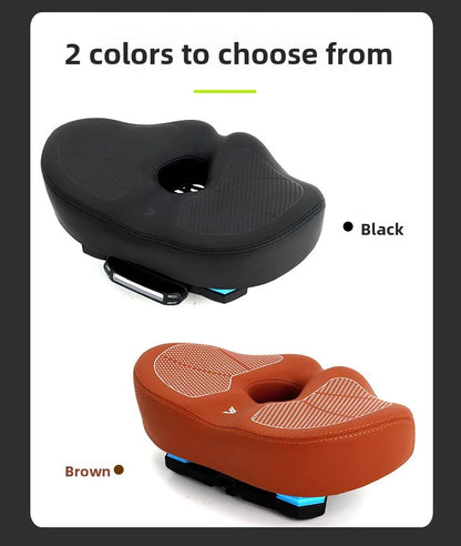 Noseless Bike Seat Cushion for Men Women Extra Padding Comfort Wide Bicycle Seat Oversized Comfortable Saddle for Peloton Bikes