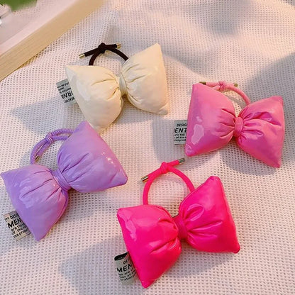 Large Bow Children Hair Rope Pink Red Princess Rubber Bands Headwear Baby Girl High Ponytail Holder Ropes Kids Hair Accessories