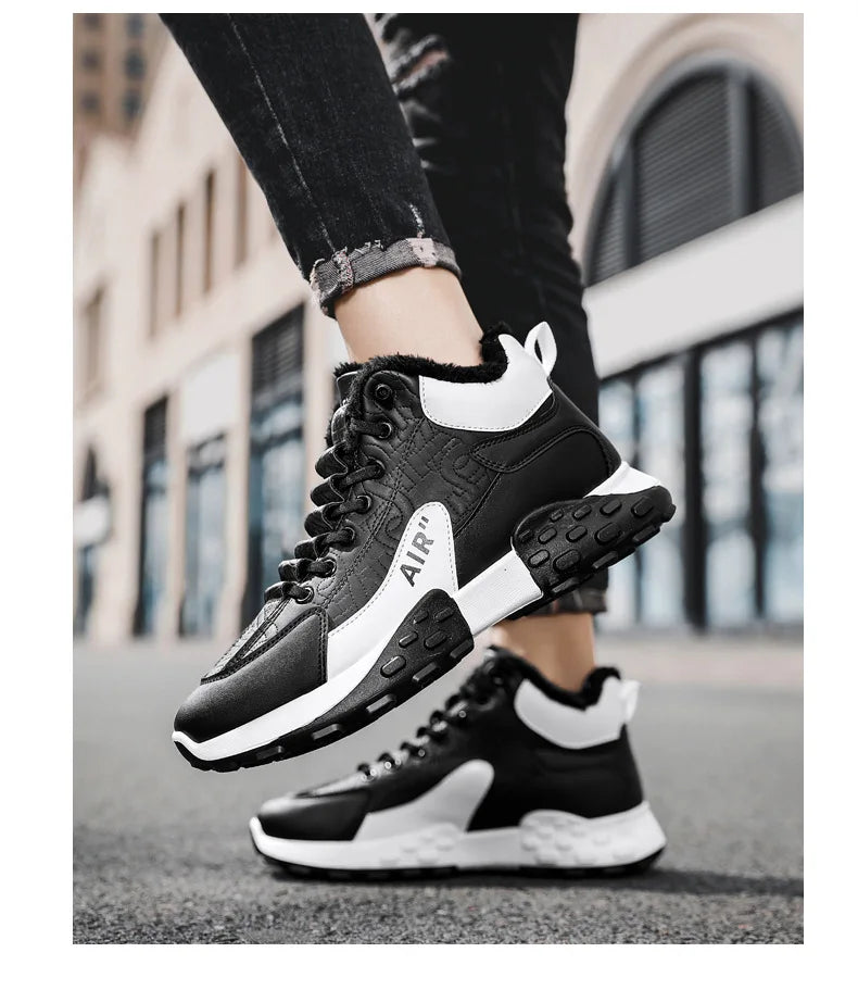 Men Platform Warm Cotton Shoes Male Thick Sneakers Winter Vulcanized Shoes Men Fashion Casual Running Shoe High Top Snow Boots
