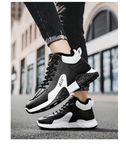 Men Platform Warm Cotton Shoes Male Thick Sneakers Winter Vulcanized Shoes Men Fashion Casual Running Shoe High Top Snow Boots