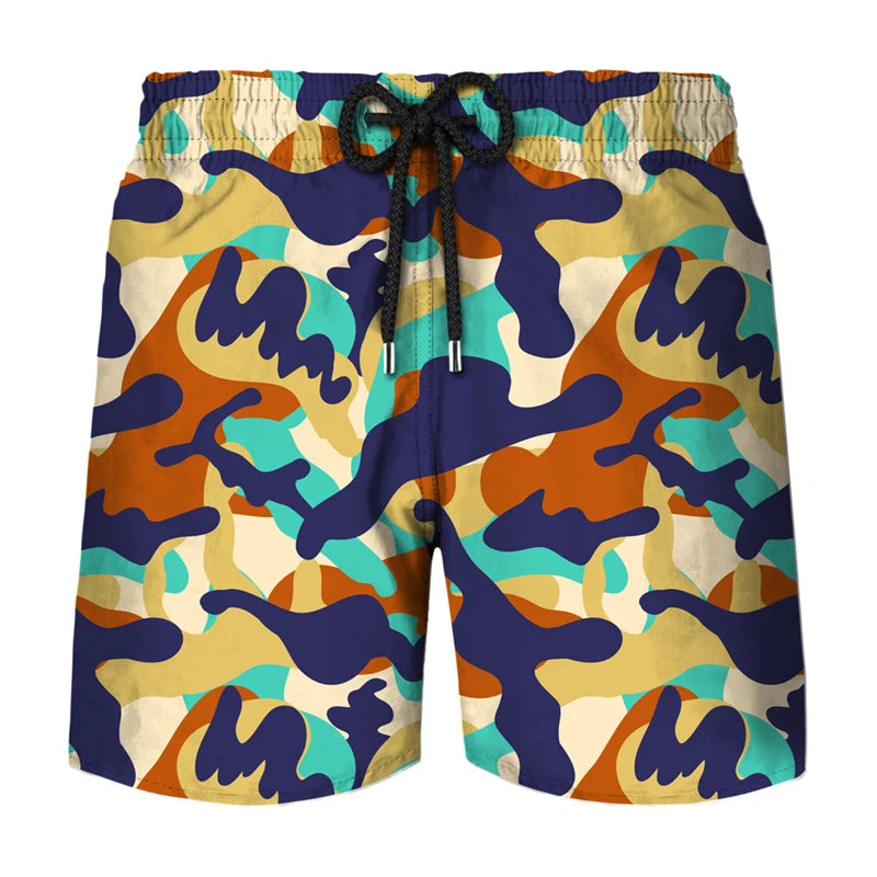 Fashion Camouflage Graphic Beach Shorts For Men Summer Casual Daily Wear 3D Printed Short Pants Loose Streetwear Board Shorts