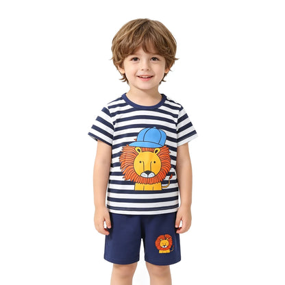 Kids Clothes Set Baby Boy/Girl T-Shirt + Shorts Summer Clothing Cotton Cartoon Casual Boys Tracksuit Children Baby Clothes Set
