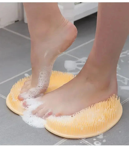 Back Massage Brush Silicone Foot Wash Body Cleaning Bathing Tool Exfoliating Shower Massage Scraper Bathroom Non Slip Bath Mat