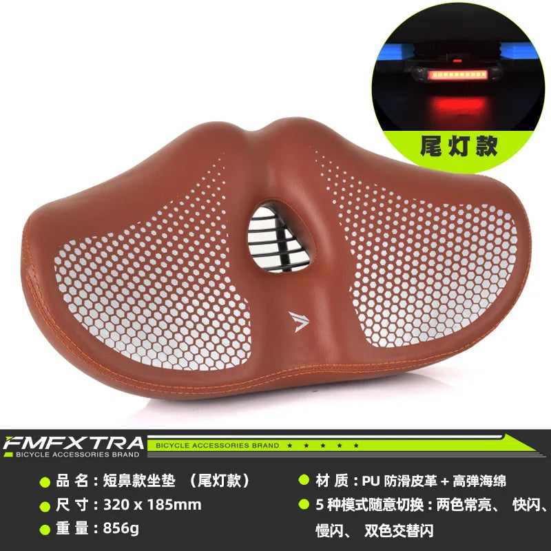Noseless Bike Seat Cushion for Men Women Extra Padding Comfort Wide Bicycle Seat Oversized Comfortable Saddle for Peloton Bikes