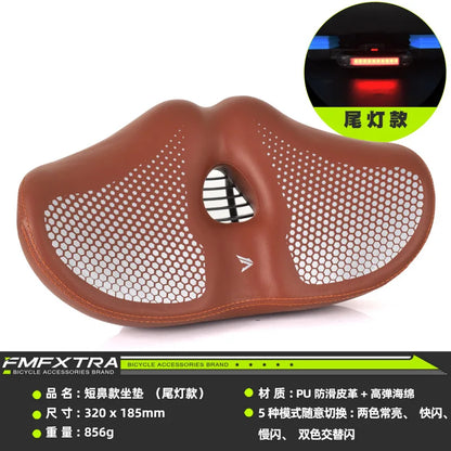 Noseless Bike Seat Cushion for Men Women Extra Padding Comfort Wide Bicycle Seat Oversized Comfortable Saddle for Peloton Bikes