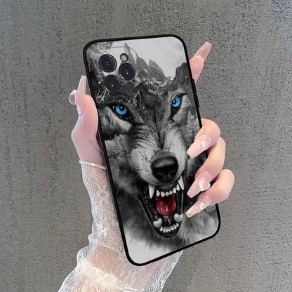 Wolf Lion Tiger Animal Phone Case For iPhone 15 14 11 12 13 Mini Pro XS Max Cover 7 8 Plus X XR Funda Shell