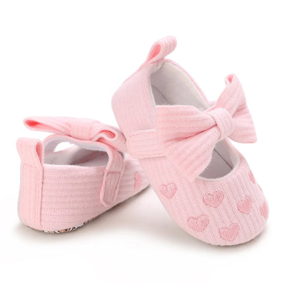 Cute Girl 0-18M Baby Shoes Pink Theme Bow Princess Shoes Spring and Autumn Soft Sole Lightweight Garden Shoes Casual Shoes