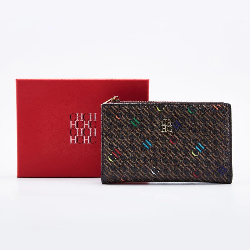 Carolina Herrera NEW Women's Cartoon Long Wallet, Classic PVC Fashion Simple Lightweight All-Match Purse